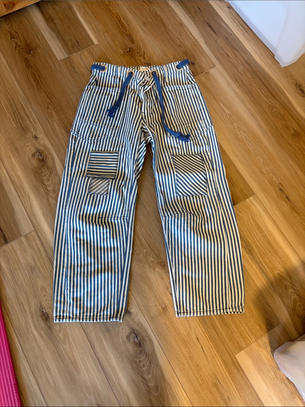 We The Free Navy and White Striped Pull-On Pants